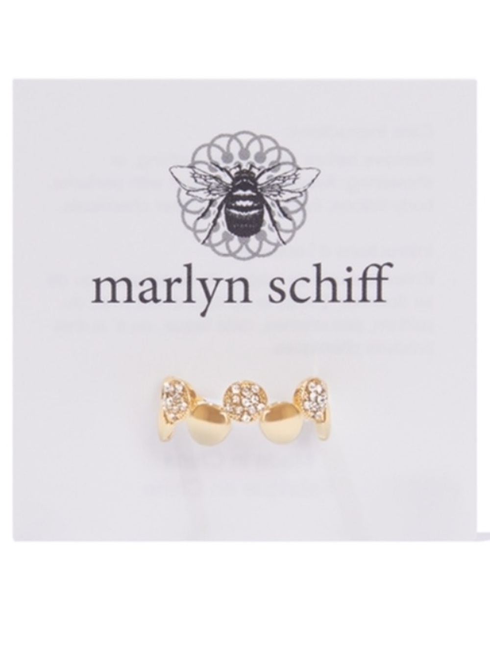 Marlyn Schiff Disc Pave Adjustable Gold Ring